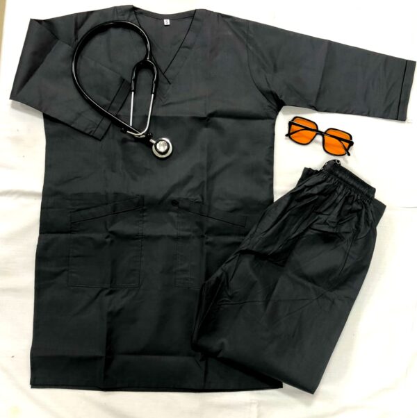 Customized Medical Scrubs For Men & Women (Black) - Image 2